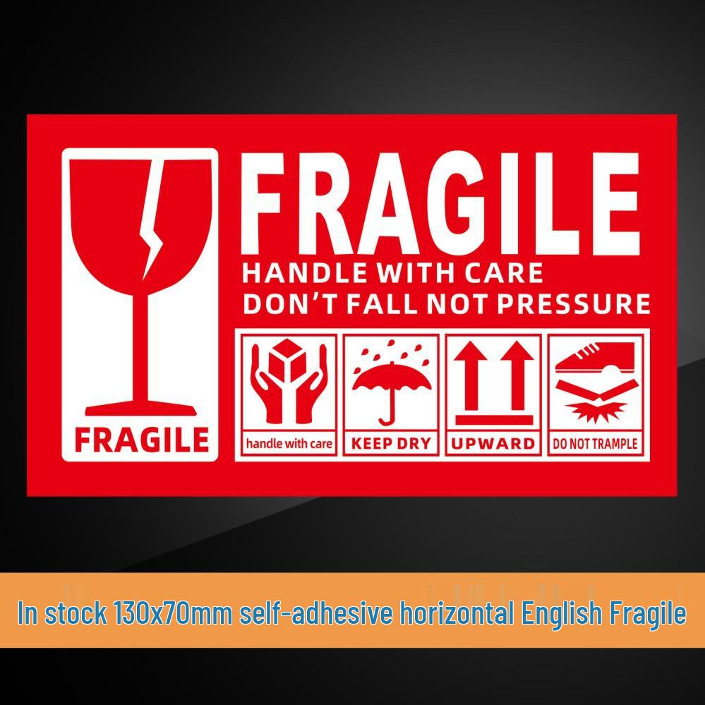 Fragile Glass Cup Handle with Care Warning Sticker