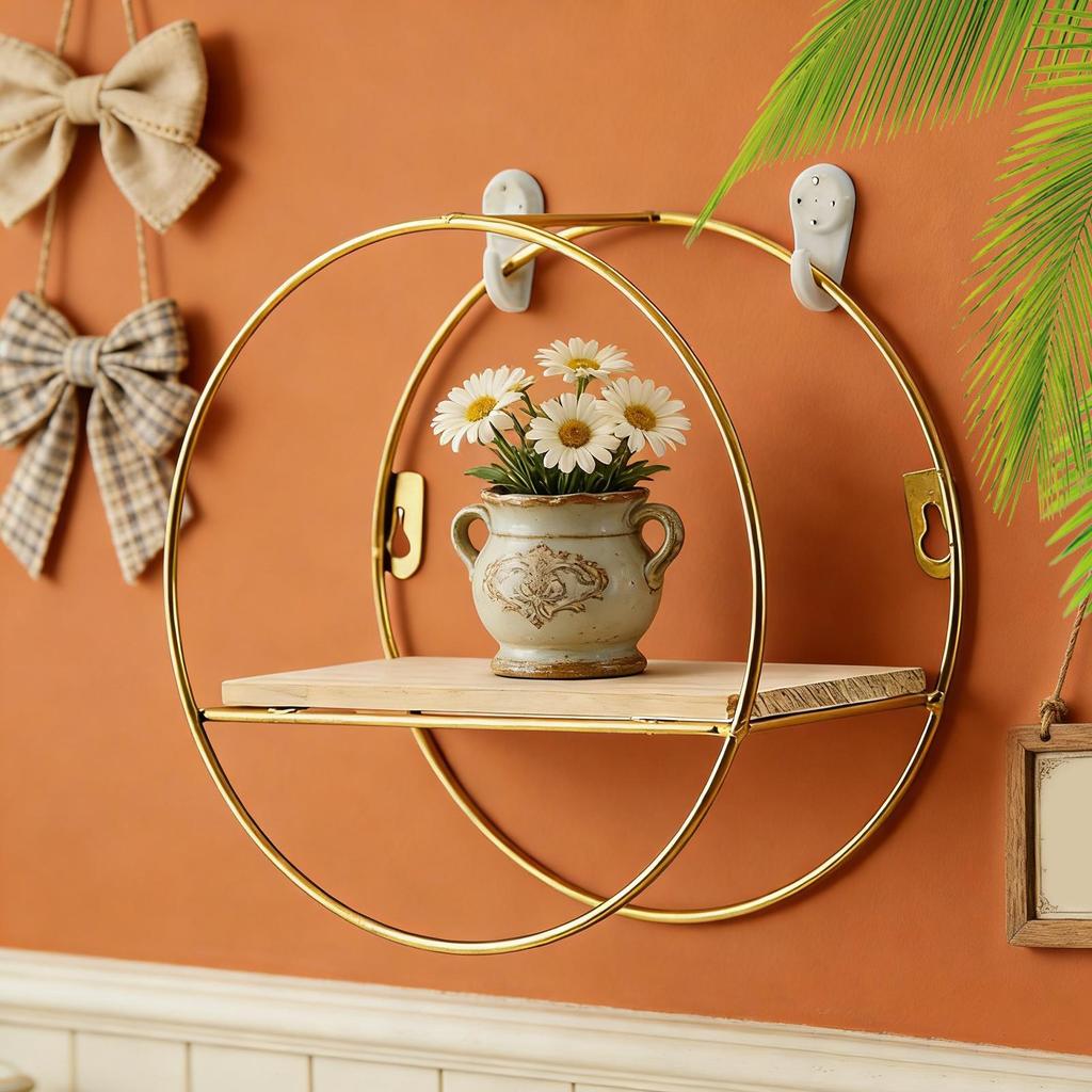 1Pc Wall Storage Rack Iron Art Wall Shelf Multi-Function Hanging Holder For Home Kitchen Bathroom Small Items Organizer