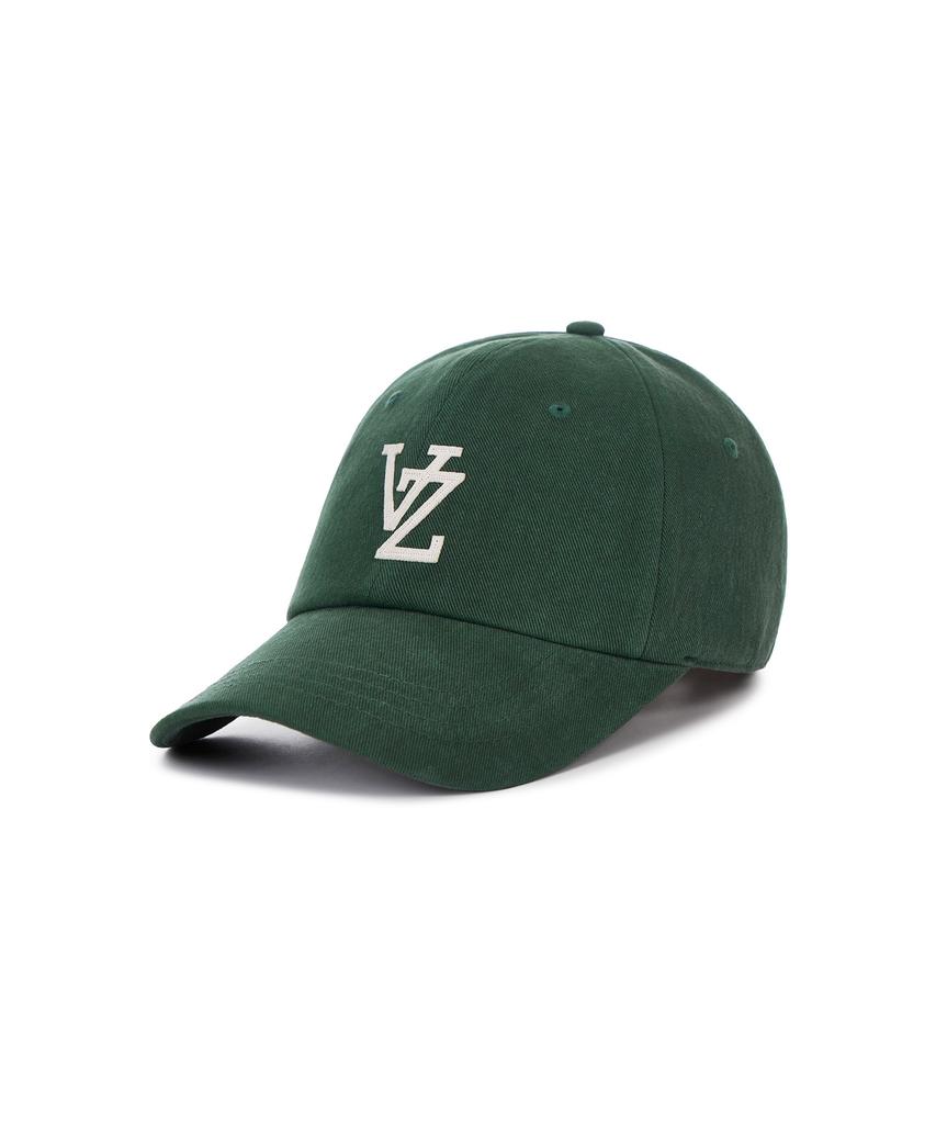 Bajal Monogram Applique Oversized Washed Ball Cap Green