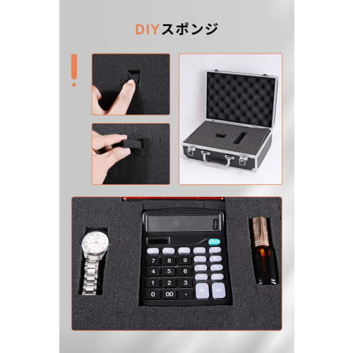 COBIVI Attache Case, Aluminum Case, Duralumin Case, Display Box, Attache Case, Sponge Cover, Small Tool Box, with Block Cushion, Small Item Storage Bo