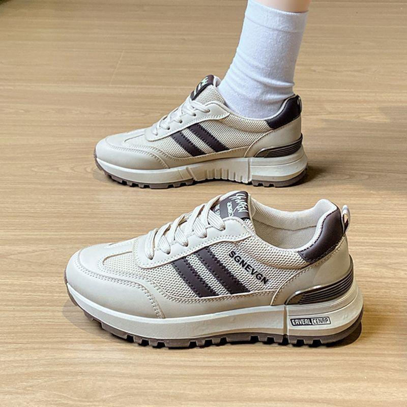 Lightweight casual sports shoes for women's 2025 spring and autumn new soft-soled non-slip leather Forrest Gump running shoes