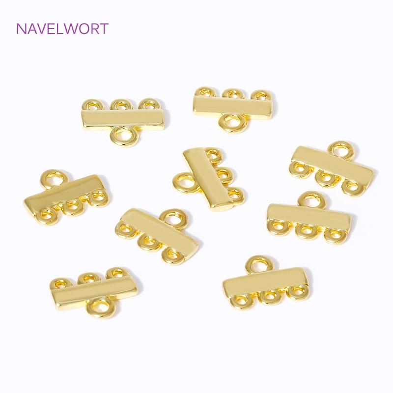 18K Gold Plated 2/3 Strand Ends Connectors,Layer Clasps,Pendant Bails Connector For Jewelry Making DIY Jewelry Making Findings