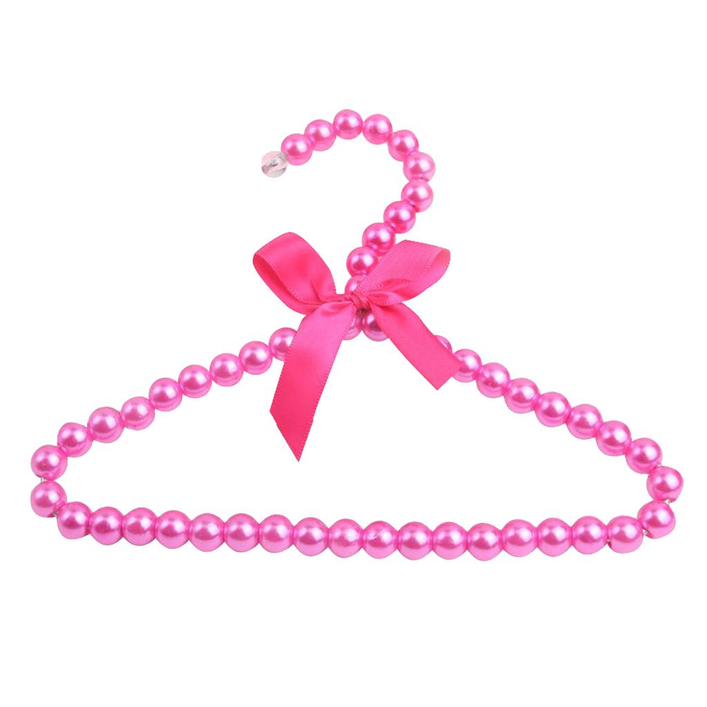 Faux Pearl Bow Clothes Hangers Hook for Children Kids Bowknot