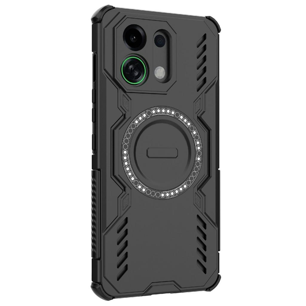 For Oppo K13 Turbo 5G Magnetic Case Butterfly Armor Hollow Heat Dissipation PC+TPU Phone Cover