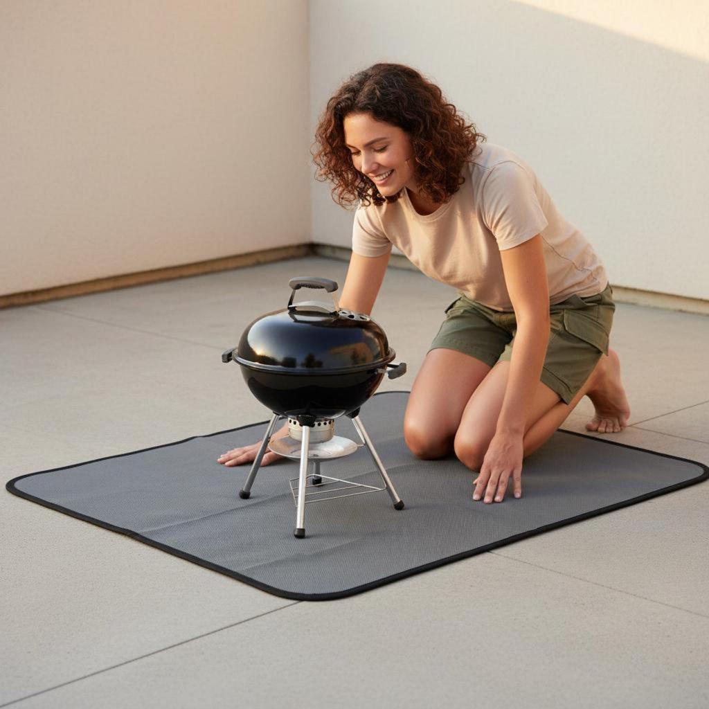 Silicone Fire Fireplace Mat Oil-Proof Fireproof BBQ Long-Lasting