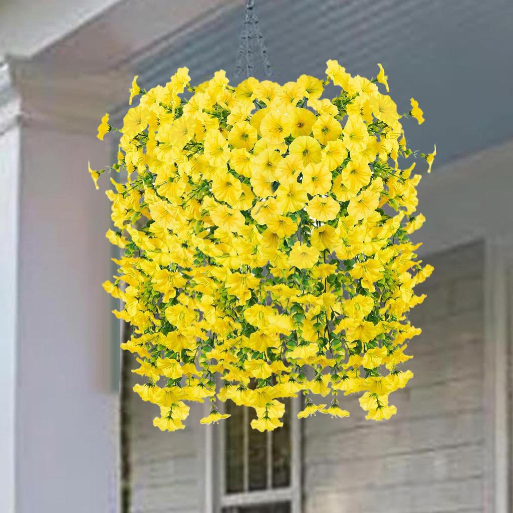 Artificial Hanging Flowers Large Morning Glory Flower UV Resistant Outdoor Hanging Plants Balcony Yard Garden Decor Wedding