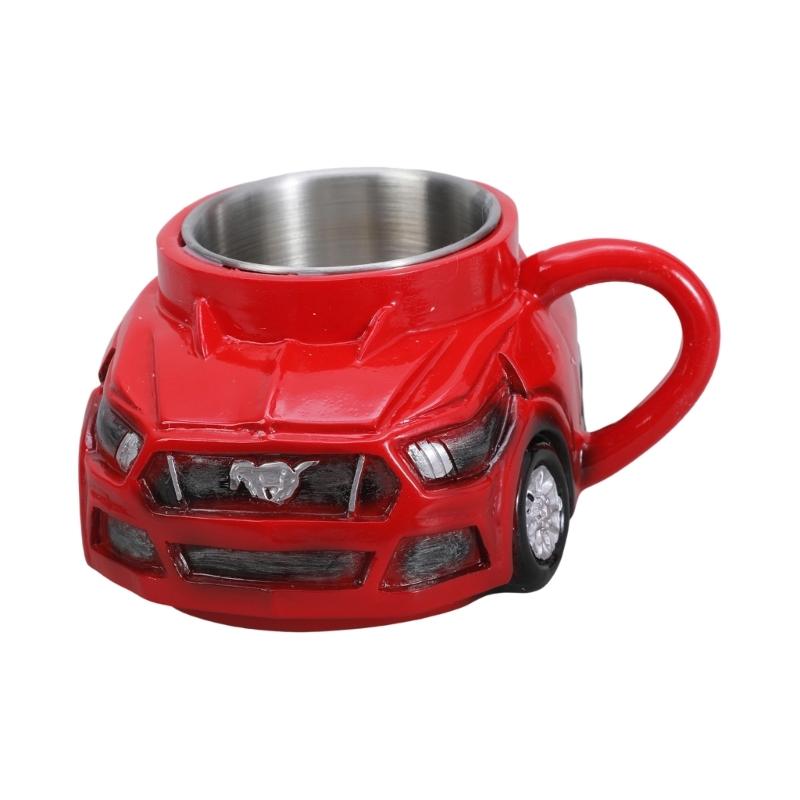 Динамичная керамическая кофейная кружка в форме автомобиля. Уникальная кофейная кружка в форме автомобиля с художественным дизайном для папы, мужа или парня. красный