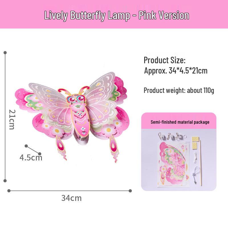 Luminous Handheld Butterfly Lantern DIY Kit for Kids Outdoor Spring Photography and Decorations