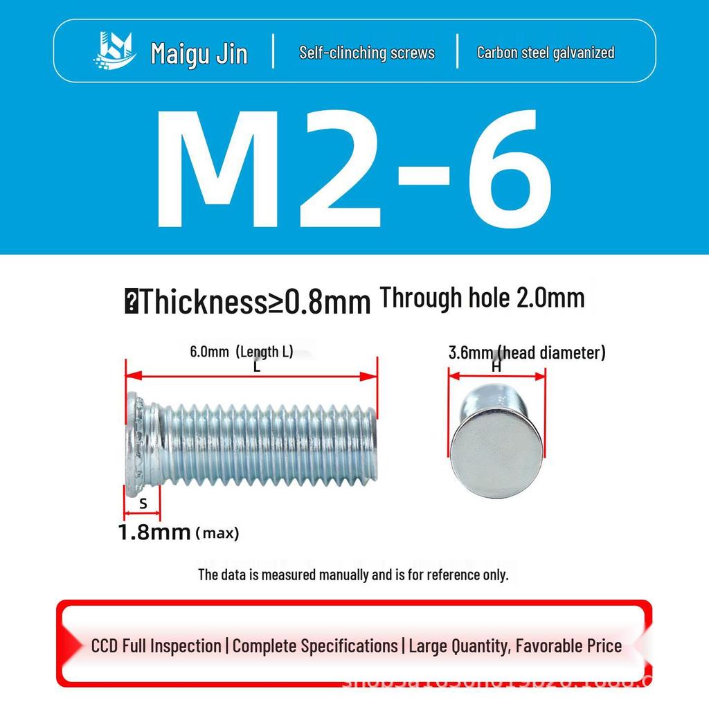 Flat Head Carbon Steel Galvanized Rivet Nuts FH-M2 to M10 - Free Shipping