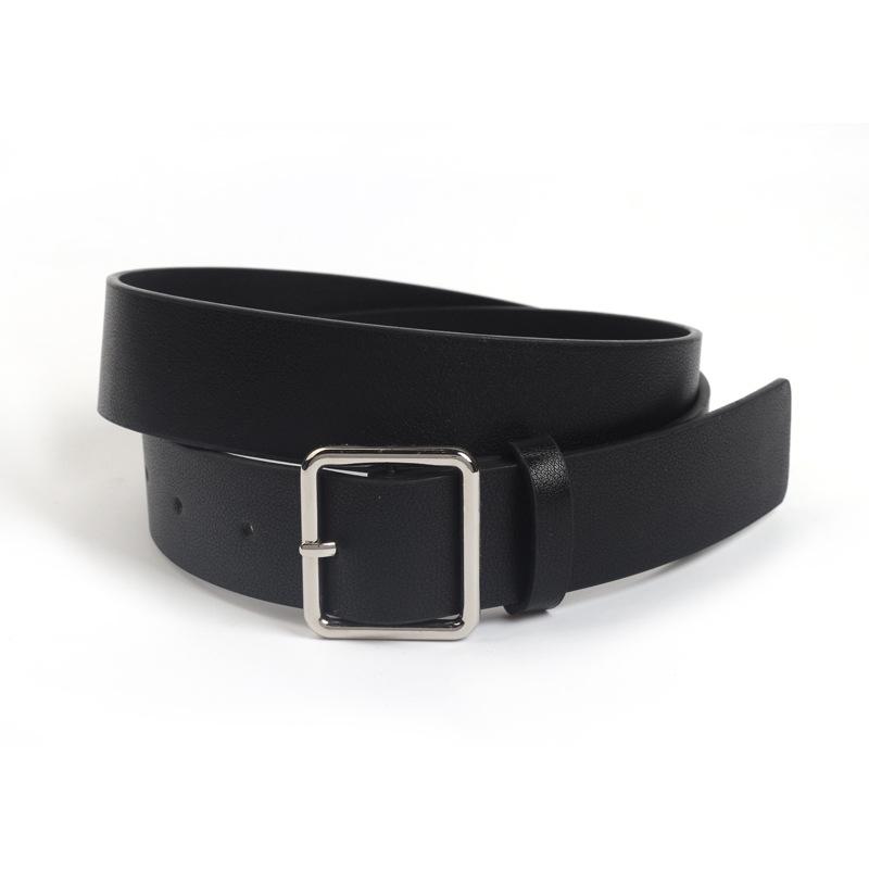 

Женский широкий черный кожаный ремень в корейском стиле - Ретро квадратная пряжка, Декоративный и универсальный модный аксессуар Length 105-107 cm чёрный