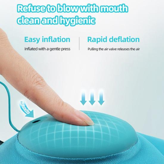 Inflatable Cushion Pillow Lightweight Portable Triangular Wedge Pillow with Dual Inflation Mode Built-in Pump Posture Support
