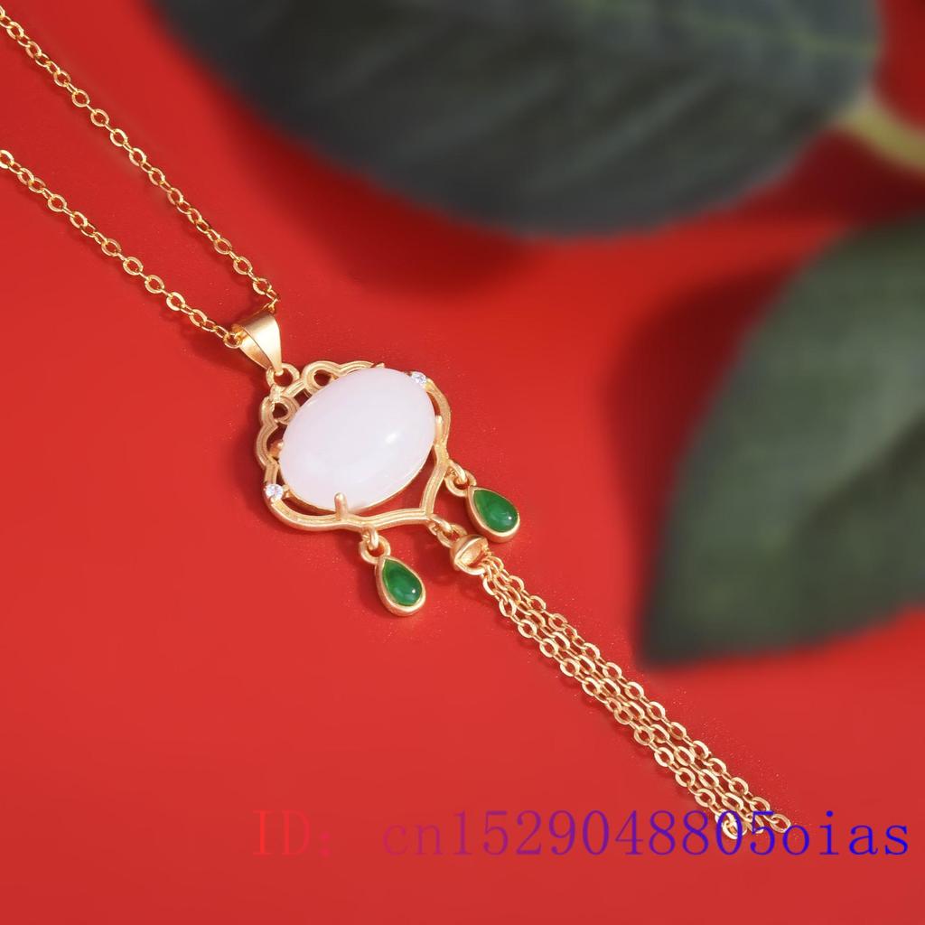 White Jade Necklace Pendant Jewelry Vintage Necklaces Carved Man Natural 925 Silver Chain Real Fashion Accessories Amulet