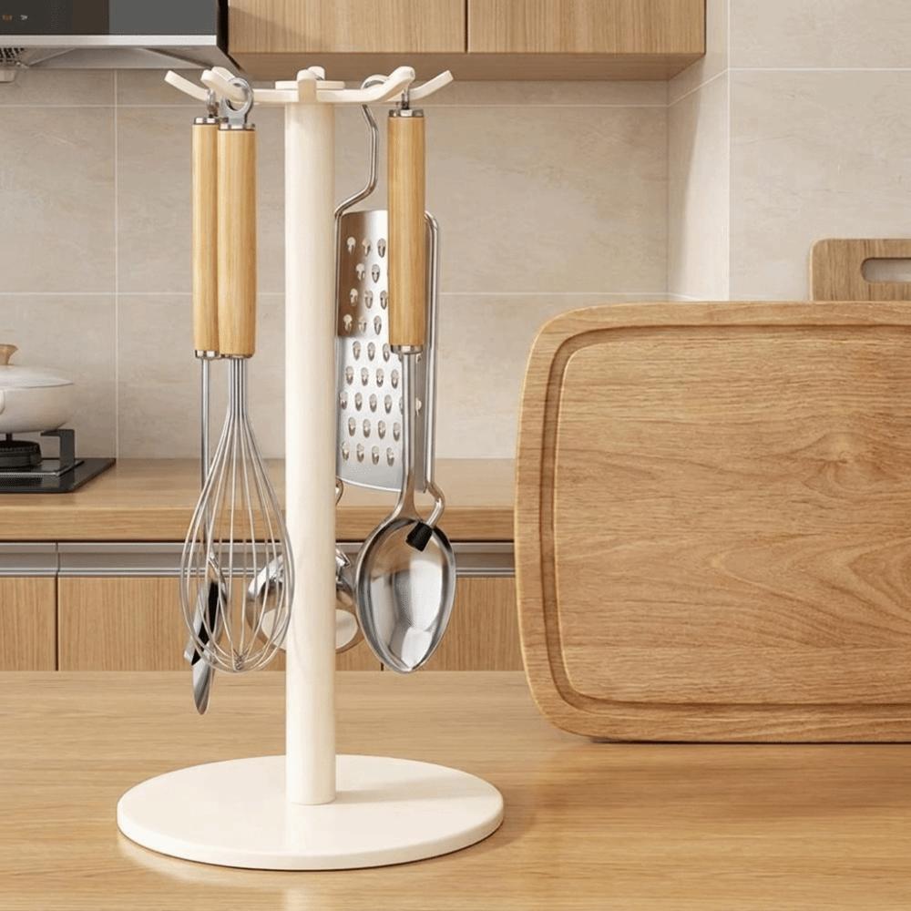 Stable Spatula Spoon Storage Rack Space Saving Spoon Hanging Rack Utensil Holder  for Kitchen