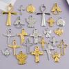 6 Stück Nicht verblassend Flügel Engel Ankh Kreuz Anhänger Edelstahl Charms Für Schmuckherstellung Zubehör Handgefertigte Halskette Ohrring Material