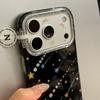 ins black background glitter color dot meteor suitable for iphone17promax apple 16pro mobile phone case 15 niche simple design sense anti-drop