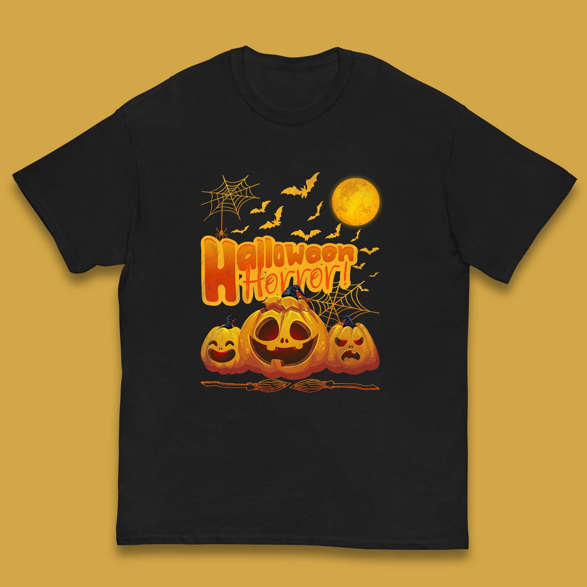 Happy Halloween Jack-o-lantern Horror Scary Monster Pumpkins Kids T Shirt 120