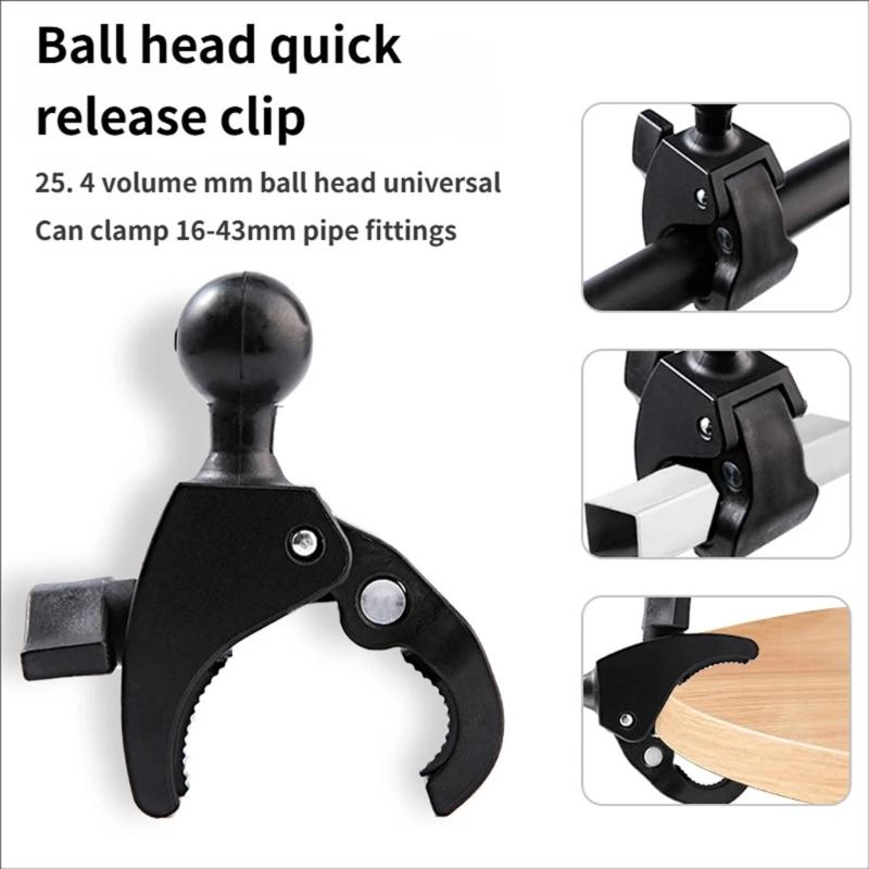 Aluminum Motorcycle Handlebar Camera Mount With 360 Degree Rotation Easy Installation For Action Camera Accessories