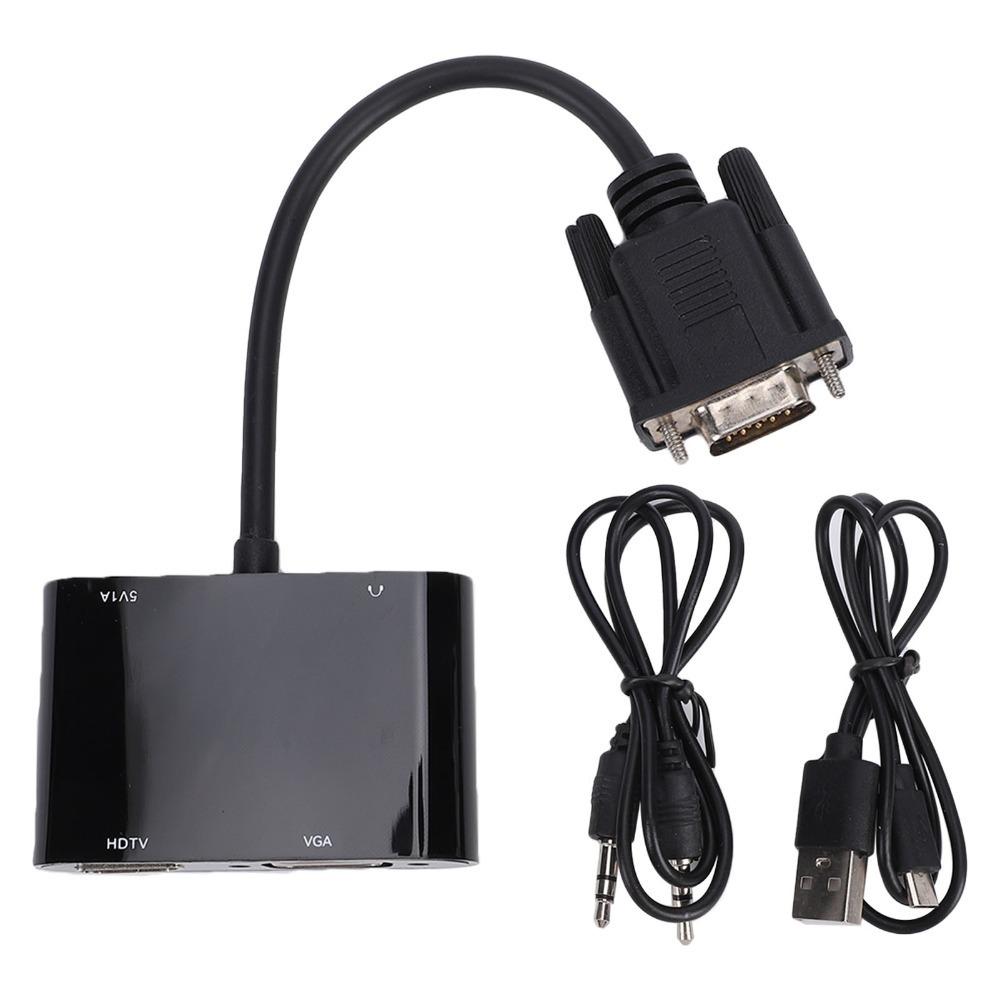 2 In 1 Design VGA To HD Adapter With Audio Port Video Converter VGA Converter  Home Office Use