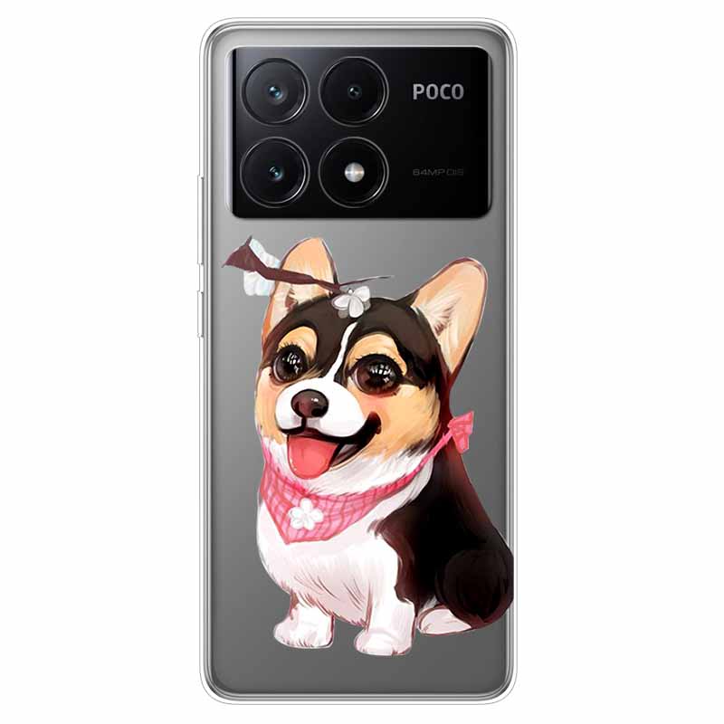 For Xiaomi Poco X6 Pro Case Transparent Cute Soft Silicone TPU Coque for Poco X6 / X6 Pro 5G Phone Cover X 6 X6Pro Clear Shells