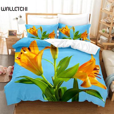 Yellow Flowers  Queen Bedding Set Duvet Cover Set Bedding Digital Printing Bed Linen King Size Duvet Cover Set Bedding Sets