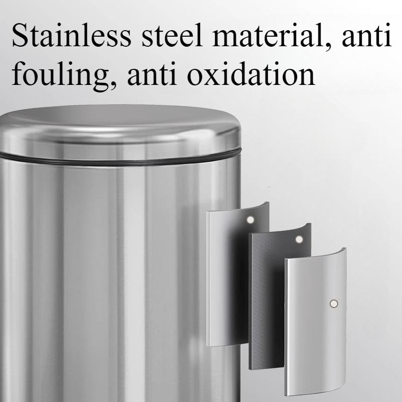 Stainless Steel Trash Can Toilet Waste Bins Kitchen Round Large Luxury Litter Bin Household Food Garbage Disposal Container