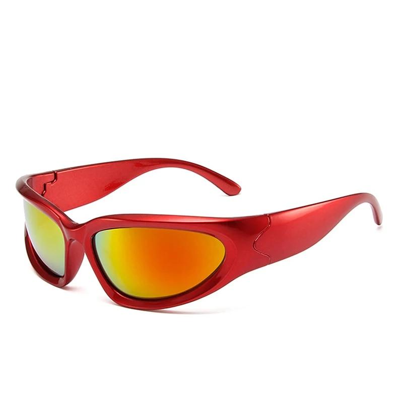 Occhiali da Sole Y2k Punk Lusso Donna Uomo Sport Occhiali da Sole Moda Estate Spiaggia Unisex Specchio Occhiali UV400