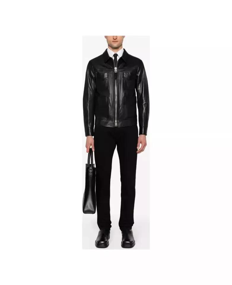 AL KHALID Elegante NUOVO Giubbotto da uomo 100% Vera pelle di agnello Giacca da motociclista da corsa