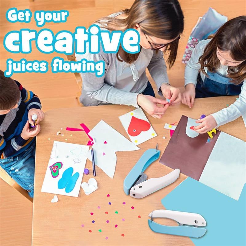 Paper Hole Punch Shapes, Single Hole Puncher for Crafts,Handheld Circle/Star/Heart Hole Punch for Tags jasmine