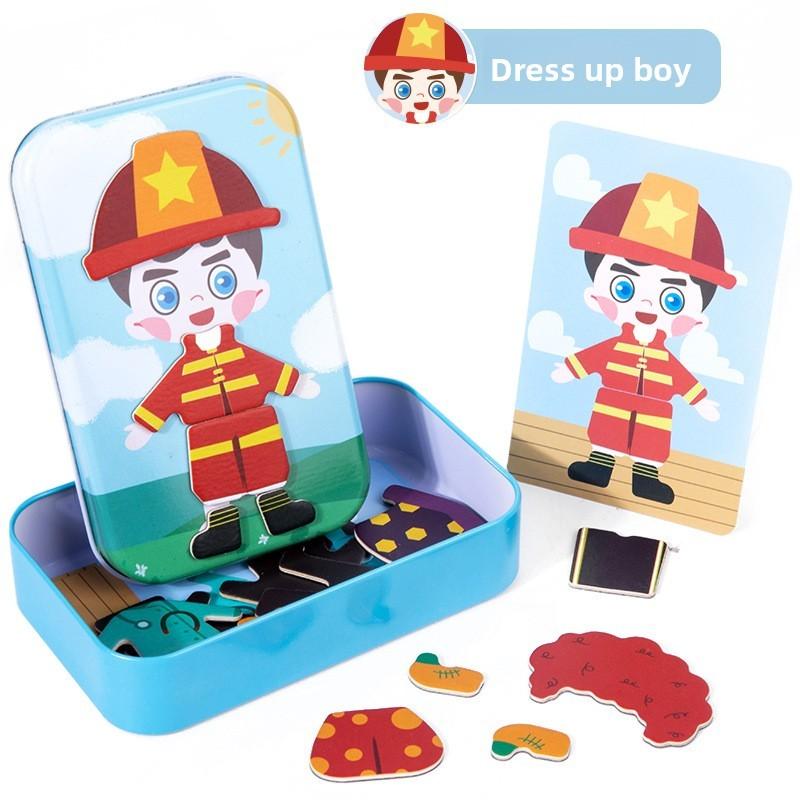 Magnetic Facial Puzzle Toy For Kids Ages 2 To 3 With Wooden Material Educational Game