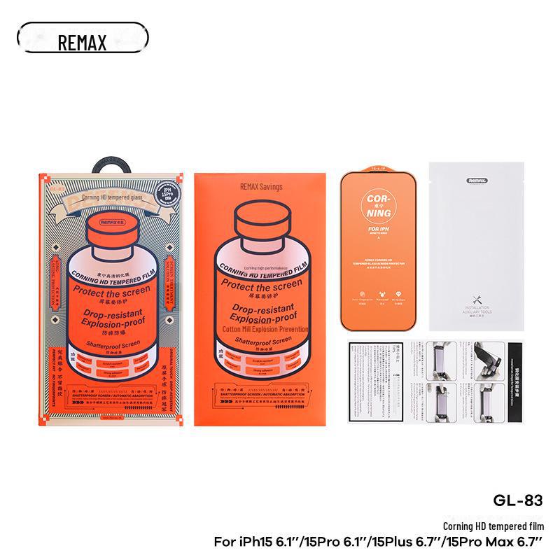 REMAX Ruiliang HD Tempered Glass Screen Protector for Apple 15 - Anti-Fingerprint
