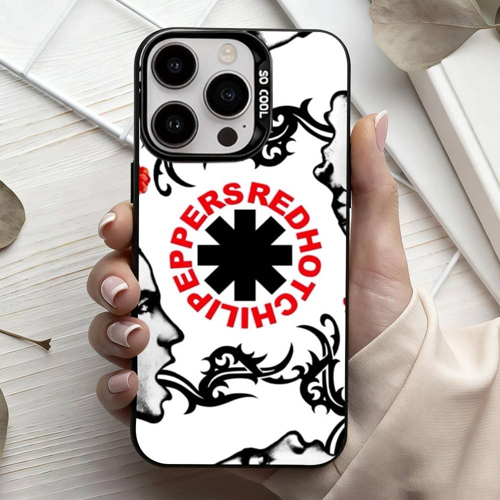 Unforgettable Red Hot Chili P-Peppers Bnd Phone Case For iPhone17,16,15,14,13,12,11 Plus,Pro Max Black Candy Silver Plated Cover