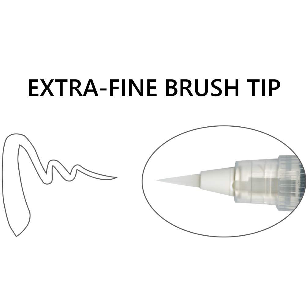 Kuretake ZIG CARTOONIST White Brush Extra Fine Pen, Point, CNBW-01S