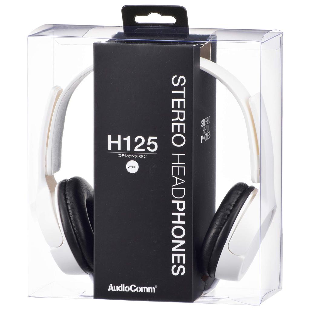 OHM AudioComm H125 Stereo Headphones, White, HP-H125N-W, 03-2280