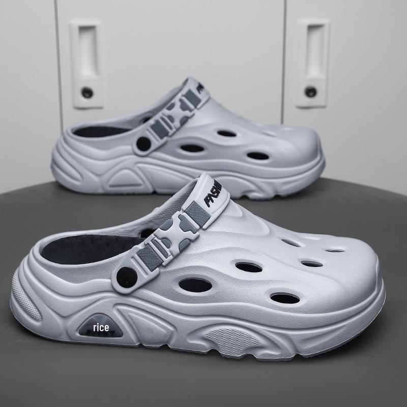 Men s 2025 Thick Sole Height-Boosting Non-Slip Breathable Closed Toe Clog Sandals