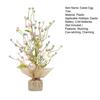 Pre-lit Easter Egg Tree with Burlap Base Battery Powered Easter Birch Tree with LED Light Tabletop