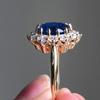 New Sapphire Ring Stylish Simple Women's Zircon Wedding Sweet Romantic Jewelry
