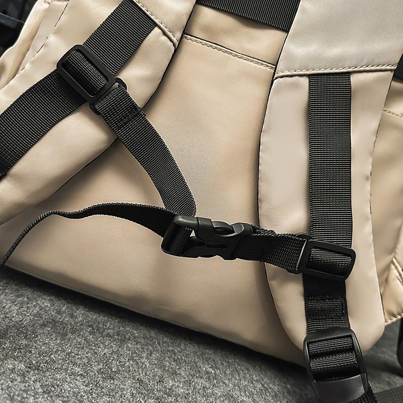 Contrast Color Backpack Men's Lightweight Travel Backpack Large Capacity Student Schoolbag