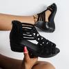 Women's European & American Summer Rhinestone Wedge Sandals – Soft Sole Open-Toe High Heel