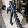 80D Spring Autumn Glossy Satin Leggings Oil Shiny Hip Lift Shaping Pantyhose Seamless Close / Open Crotch Skinny Leg Tights