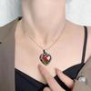 Everlasting Flower Heart Necklace Vintage Floral Jewelry Flowers in Heart Charm Handmade Necklace for Women Anniversary Valentine's Day Gift