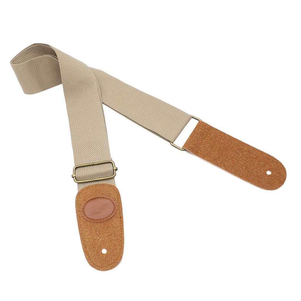 IRIN Adjustable Belt Woven Cotton Guitar Strap with Leather Ends for Electric Acoustic Folk Guitars Comfortable and