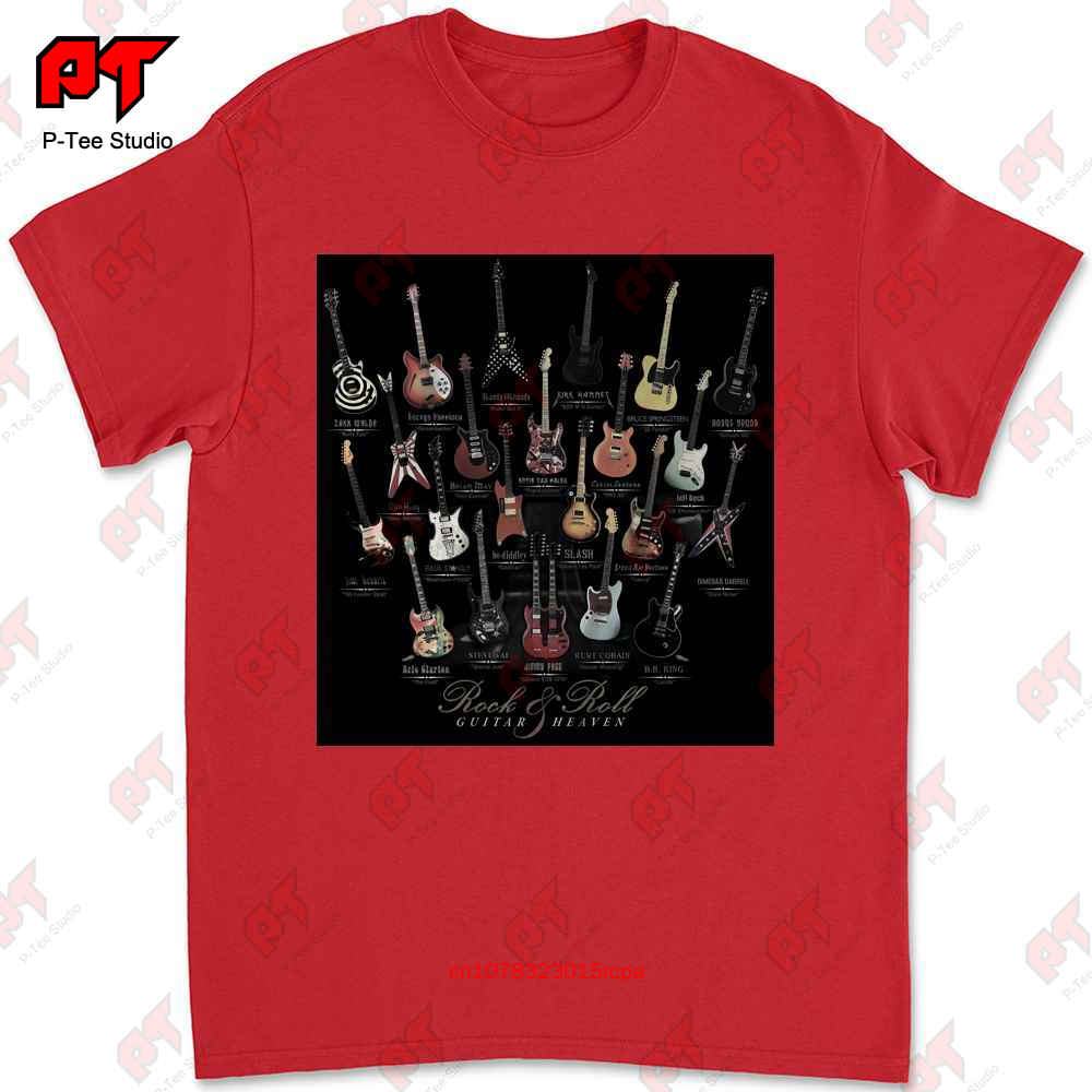 Rock Roll Guitar Heaven Slash Bb King Angus Young Steve Vai Paul Stna Tshirt BPDJ S