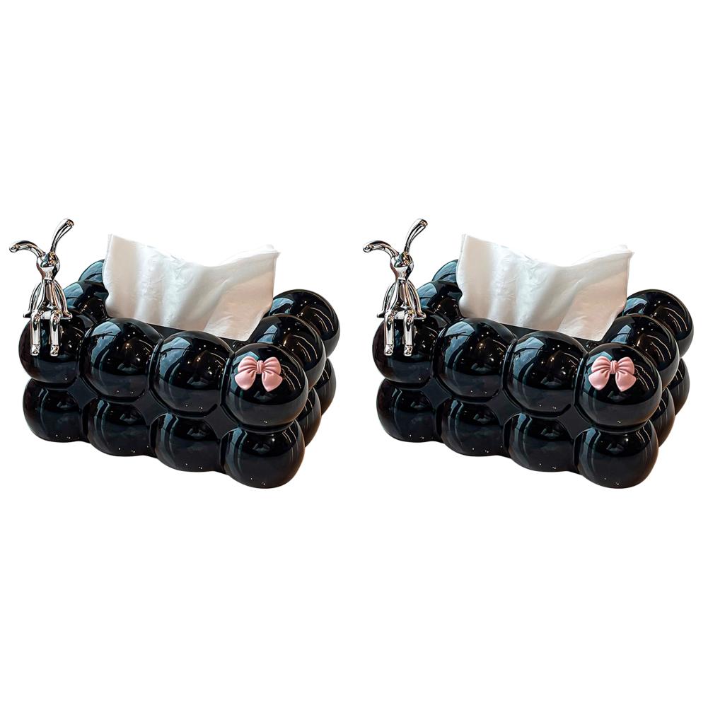 

Cloud Tissue Box Creative Cloud Paper Storage Box Home Decor (Black with Decor)