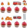Topper Torta Compleanno Vigile del Fuoco Camion dei Pompieri Spiedino Torta Vigile del Fuoco per Ragazzo Festa di Compleanno 1 Anno Eroe del Fuoco Decorazione Torta a Tema