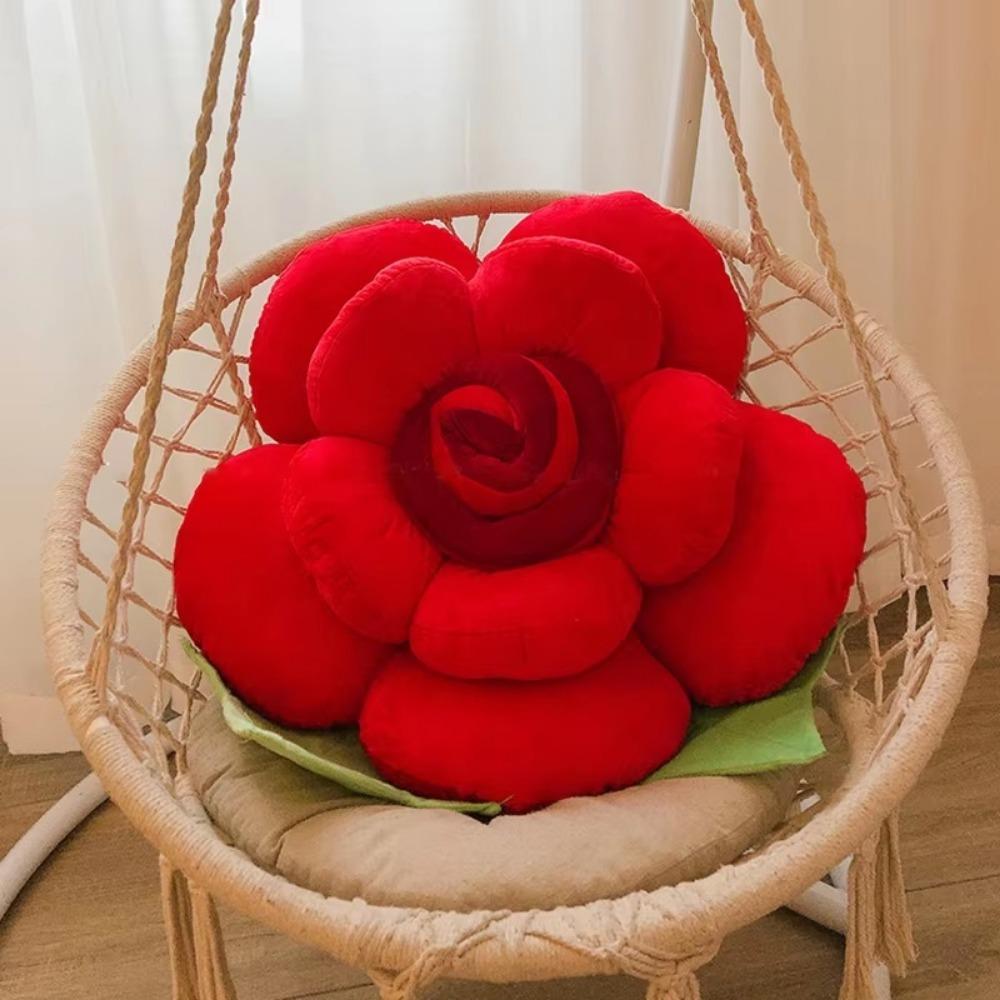 Simulated Rose Shaped Pillow Large Car Interior Cushion New Sofa  Flower Cushion  Home Decor