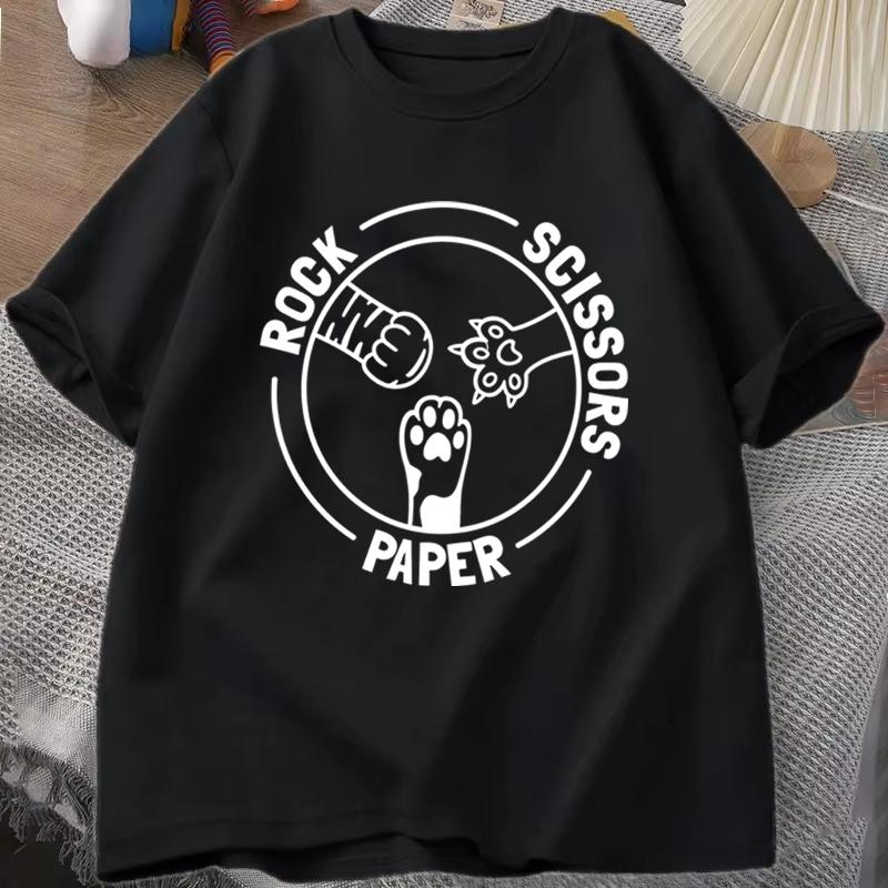 Cute Cat Paw Print Short Sleeve Tshirt Cat Lover Gift Vintage Casual Tee Cat Dad Gift Casual Graphic Tshirt Crewneck Tops
