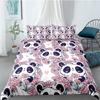 Cute Panda Duvet Cover Set 3D Print Kawaii Wild Black White Animal Comforter Cover For Adult Kid Boy Polyester Bedding Set King