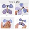 12 Piece Set of Magic Flying Butterfly Toys with Rubber Bands - Colorful Organ Bookmark, Suitable for Party Gifts, Pinata Fillers, Classroom Rewards