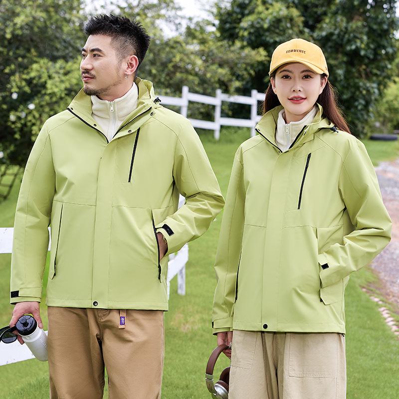 Couple jacket men's and women's three-in-one two-piece set waterproof and breathable hiking warm jacket jacket