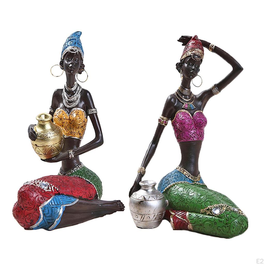African Figures, Woman Decorative Sculpture, Flower Vase, Home Centerpieces, Dining Table, Tribal